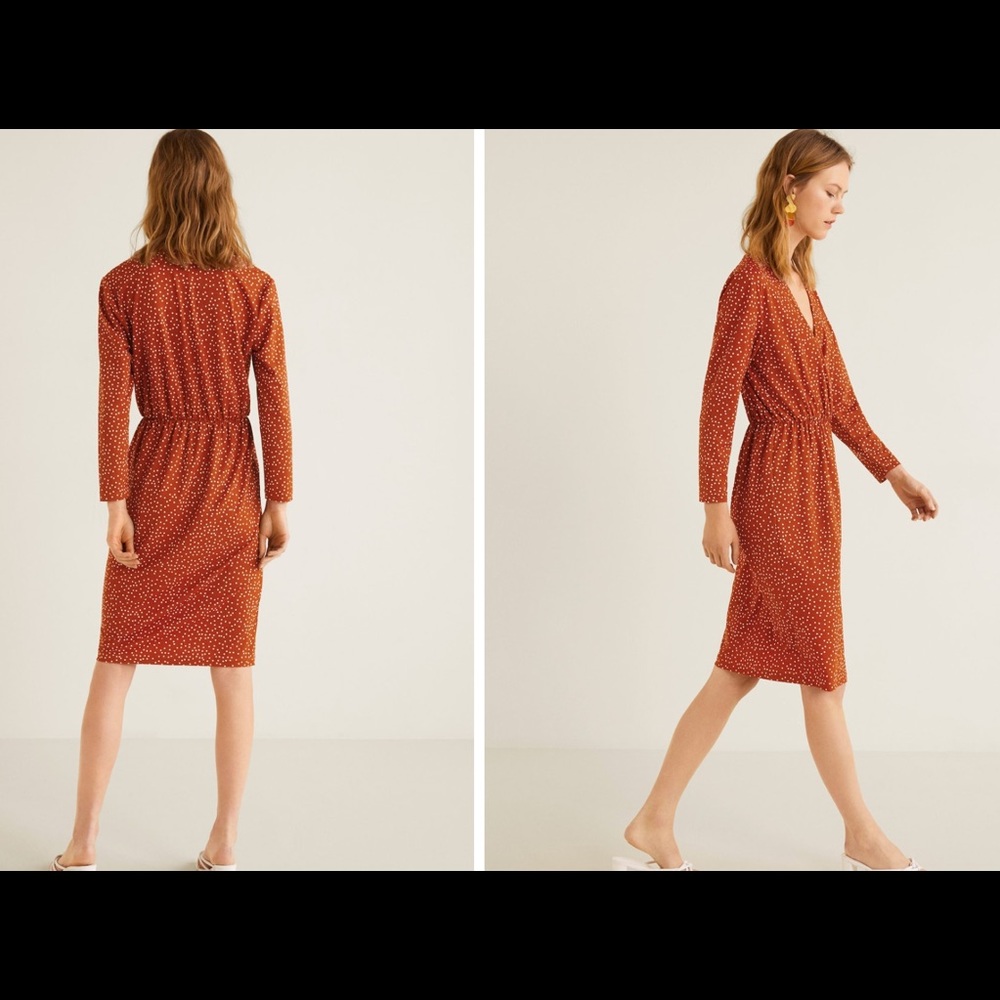 Vintage style wrap neckline dress